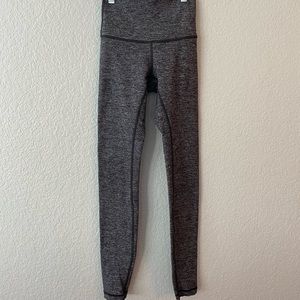 Lulu Lemon Wunder Under leggings in “Heathered Black”